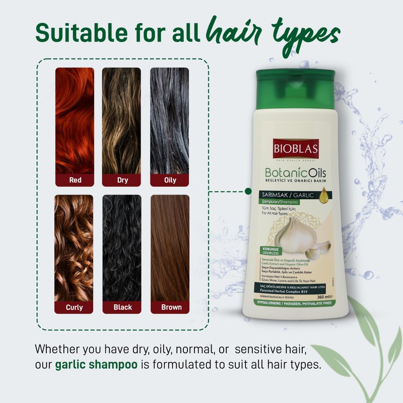 BIOBLAS Garlic Shampoo - Odorless & Unscented Hair Growth for Men & Women - Clarifying to Cleanse Hair, Roots & Scalp - Thickening & Anti Thinning (1 Pack) - Image 4